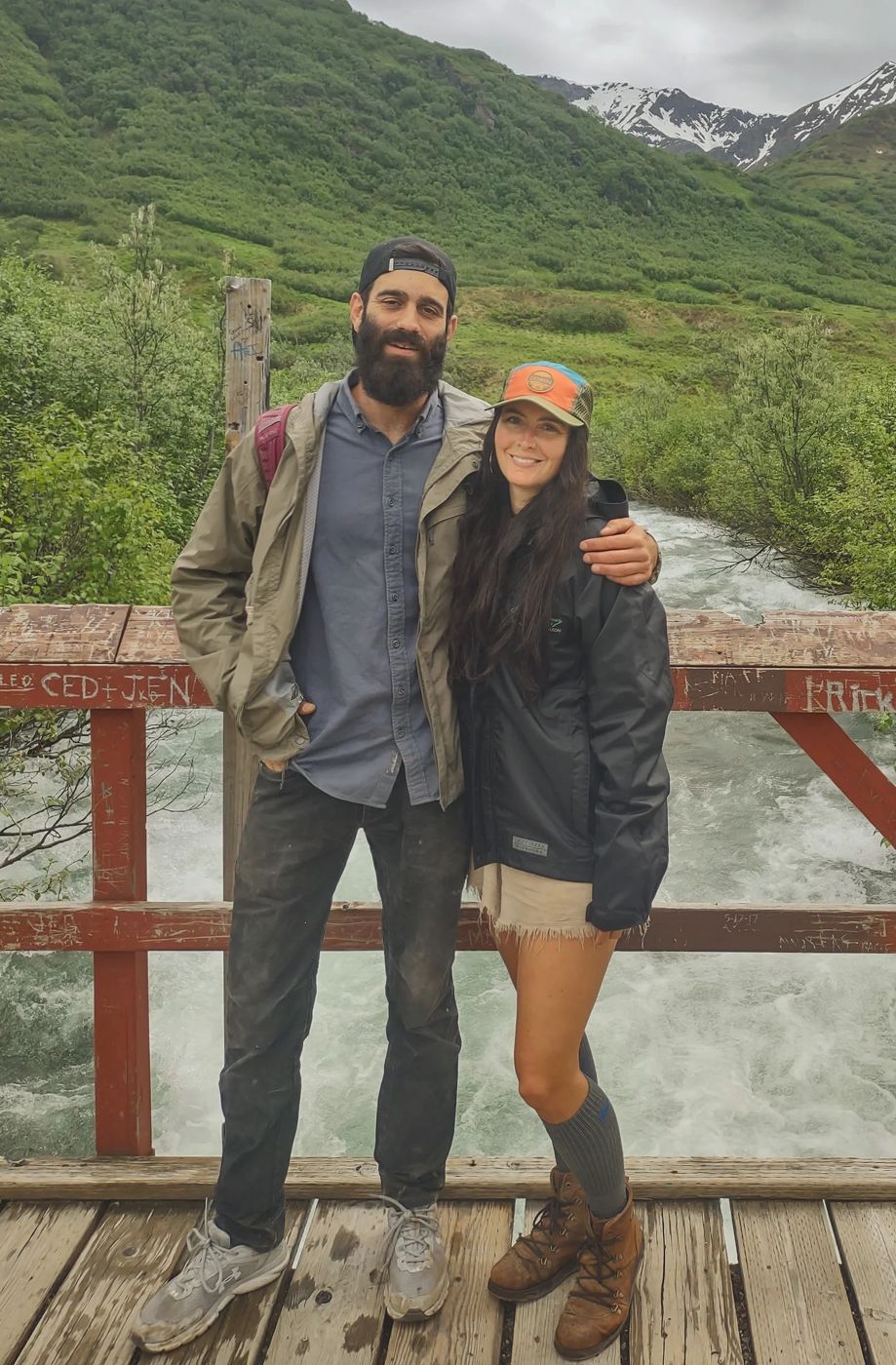 Alisha and Freeman on a hiking trip in Alaska